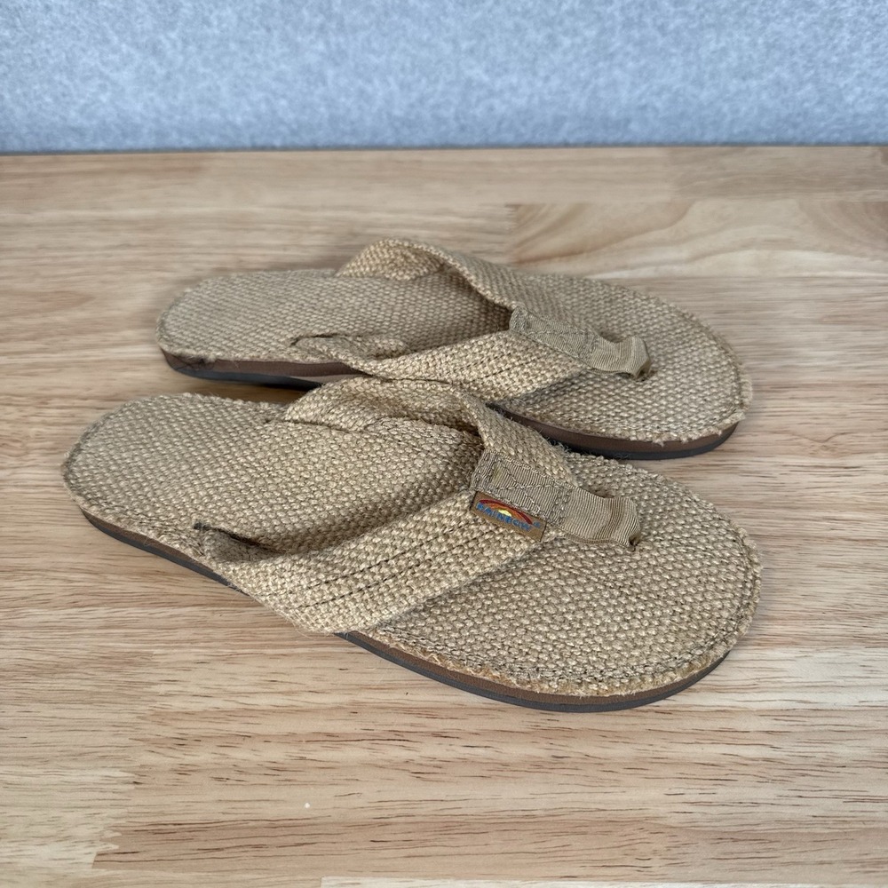 Rainbow Flip Flops Women's 5.5-6.5 Burlap Hemp Sandals